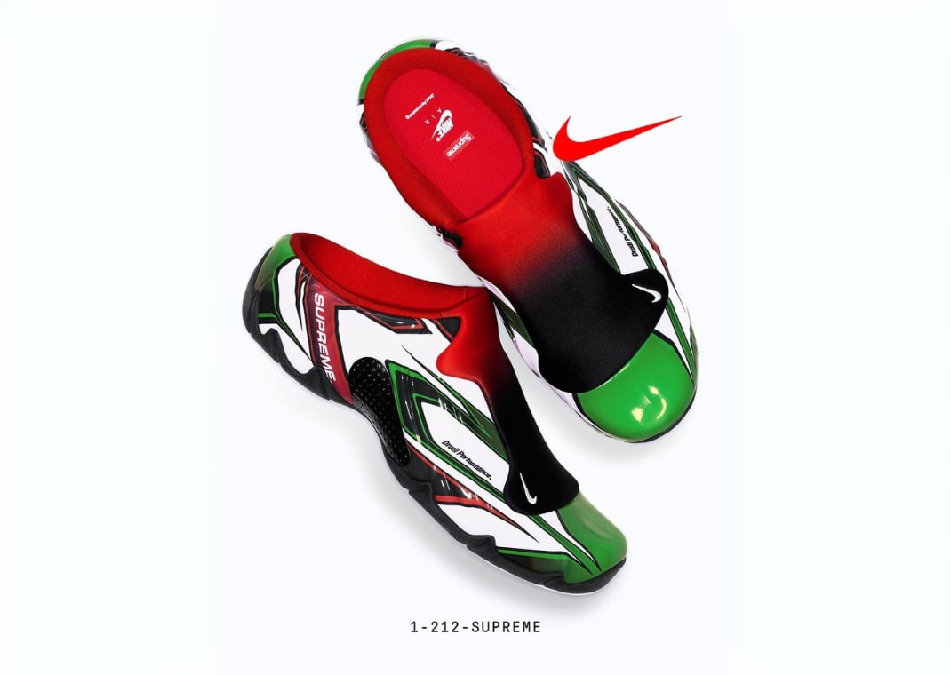 Supreme x Nike Clogposite White Red Green