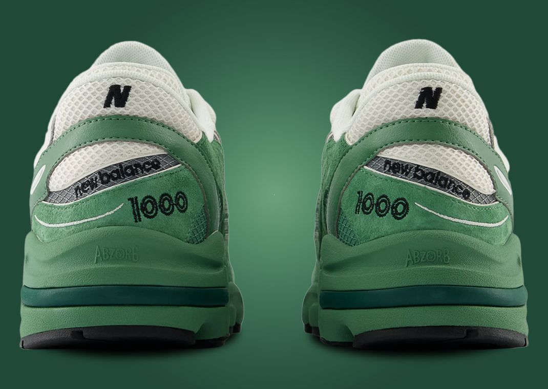 New Balance 1000 Green Grey Heel