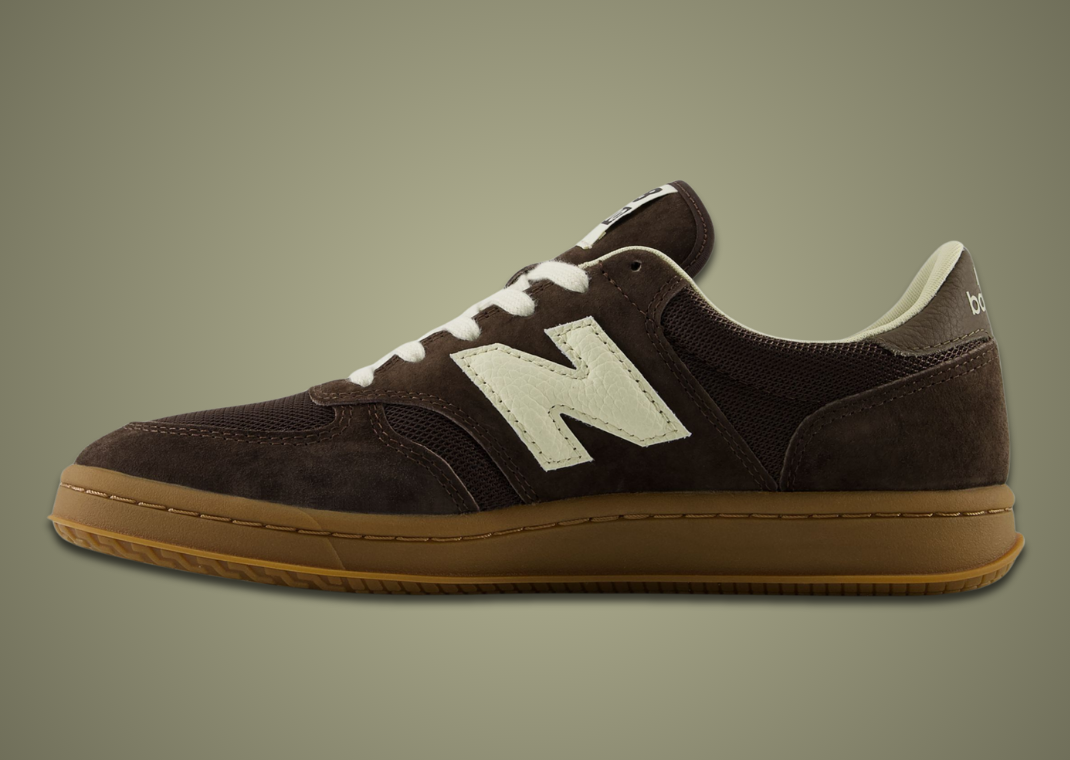 AURALEE x New Balance T500 Vintage Brown - Medial