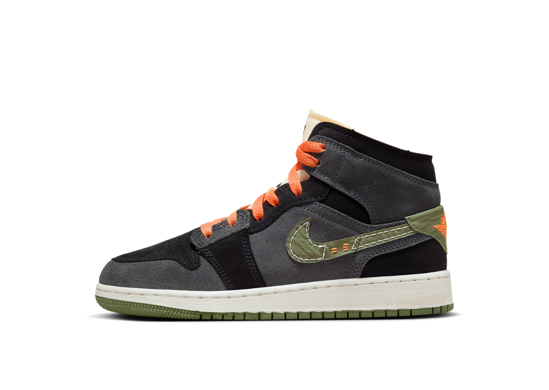 Air Jordan 1 Mid SE Craft Anthracite Sky J Light Olive (GS)