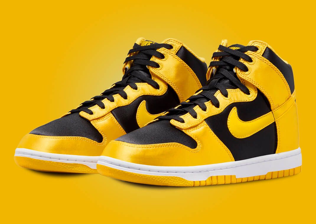 Nike Dunk High Satin Black Varsity Maize (W)