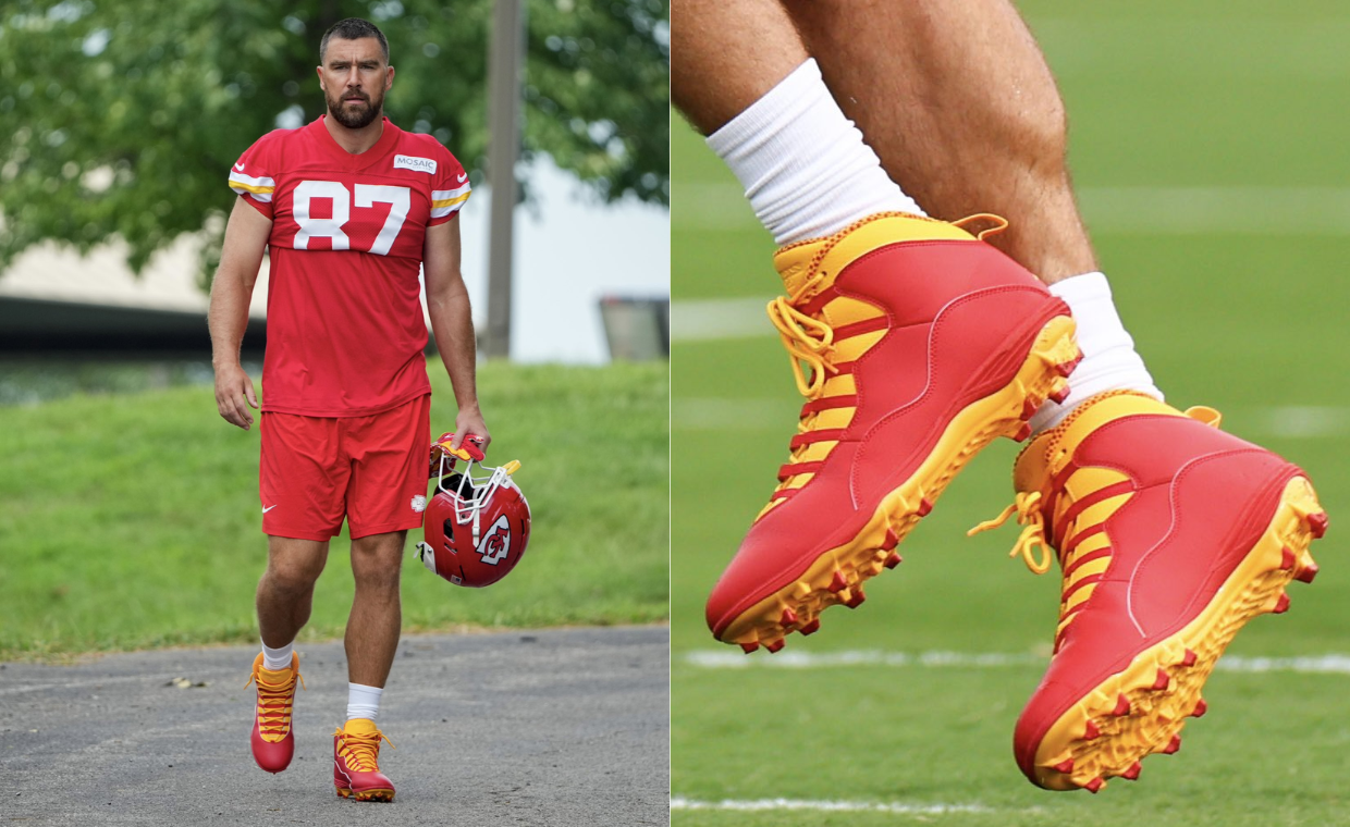 Travis Kelce Air Jordan 10 Chiefs PE Cleats