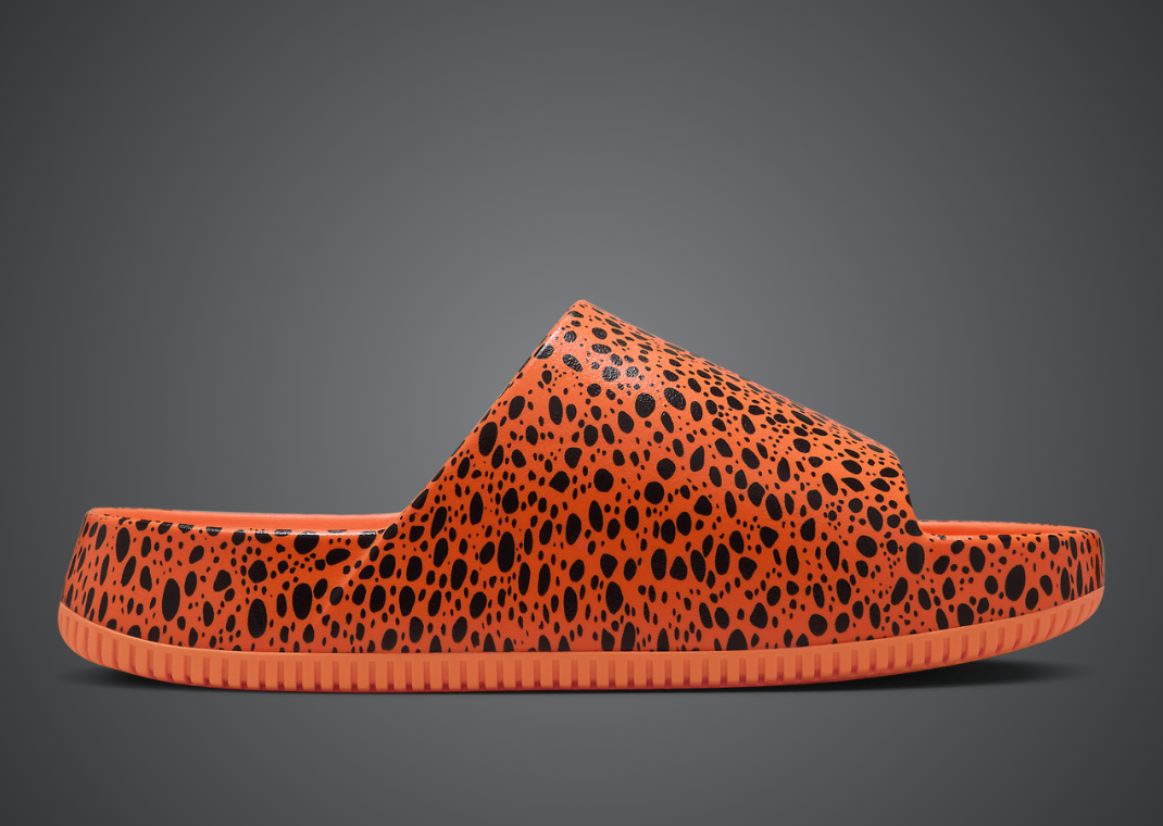 Nike Calm Slide Print Olympic Total Orange Medial