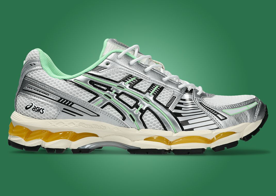 Asics Gel-Kayano 12.1 Metallic Silver Light Green Lateral