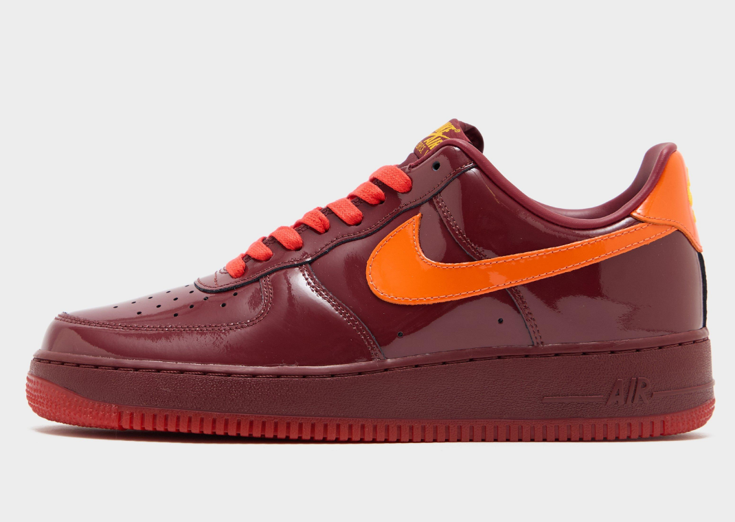 Nike Air Force 1 Low Patent Leather Dark Team Red - Lateral