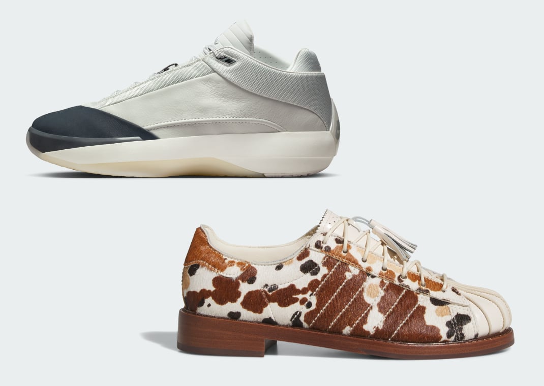 Air Jordan 40 (top) and CLOT's adidas Superstar Dress Shoe (bottom)