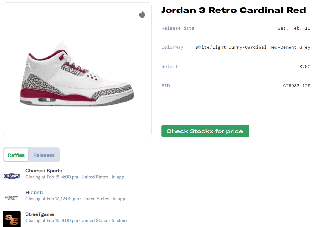 Air Jordan 3 Cardinal Red Raffle Guide