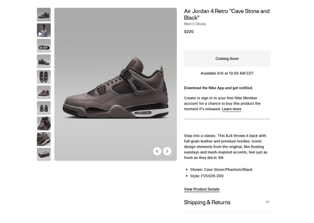 Air Jordan 4 Retro Nike Page