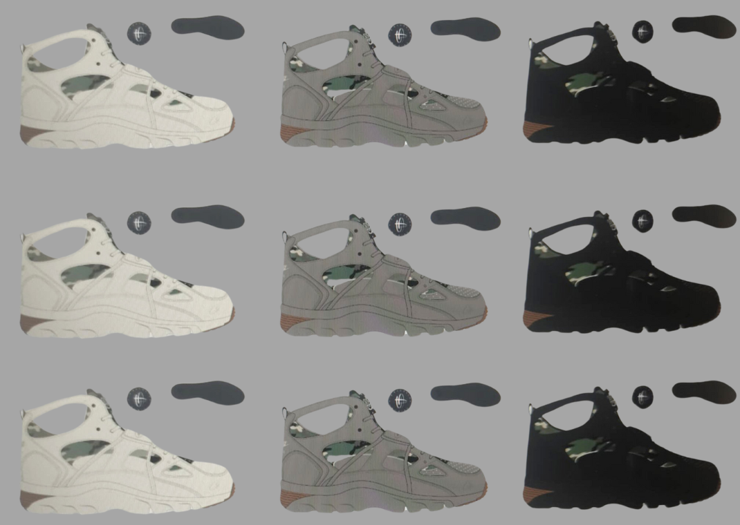 Corteiz x Nike Air Trainer Huarache Pack Early CAD Renderings