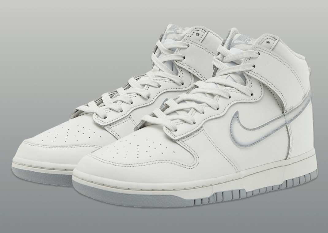 Nike Dunk High Airbrush Swoosh White Grey