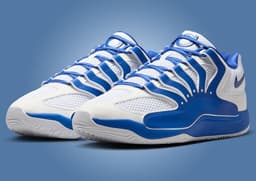 Nike KD 18 TB White Game Royal Angle