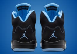 Air Jordan 5 Retro Black University Blue heel