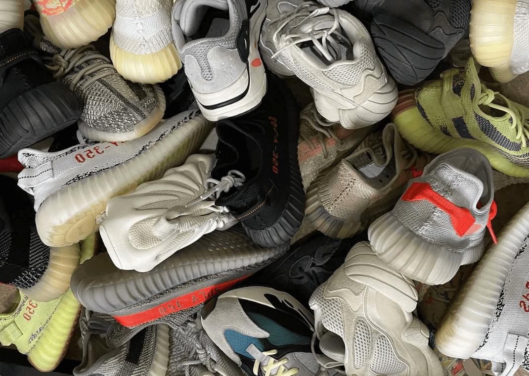 Yeezy Sneakers Piled Up (Image via