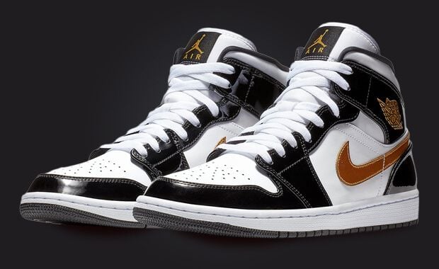 Gold black white jordans best sale