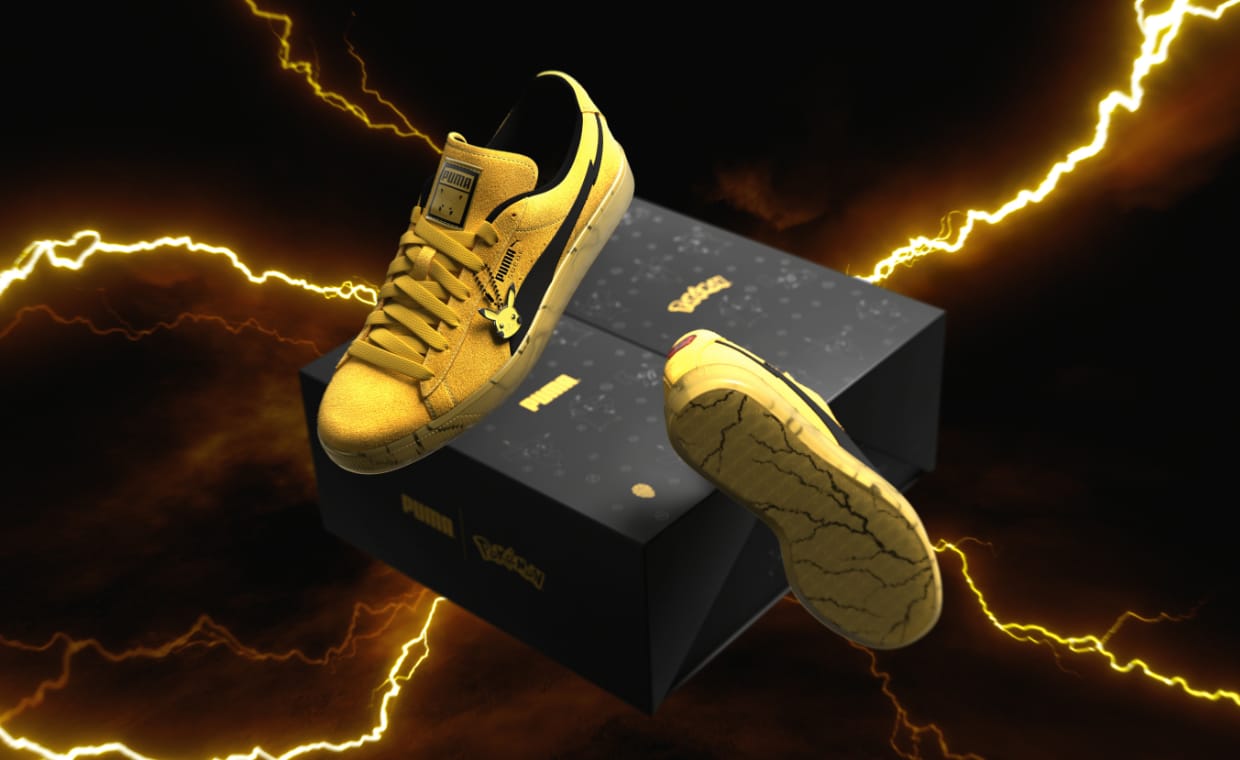 Puma’s Latest Pokémon Pair is a Pikachu Suede in Yellow and Black