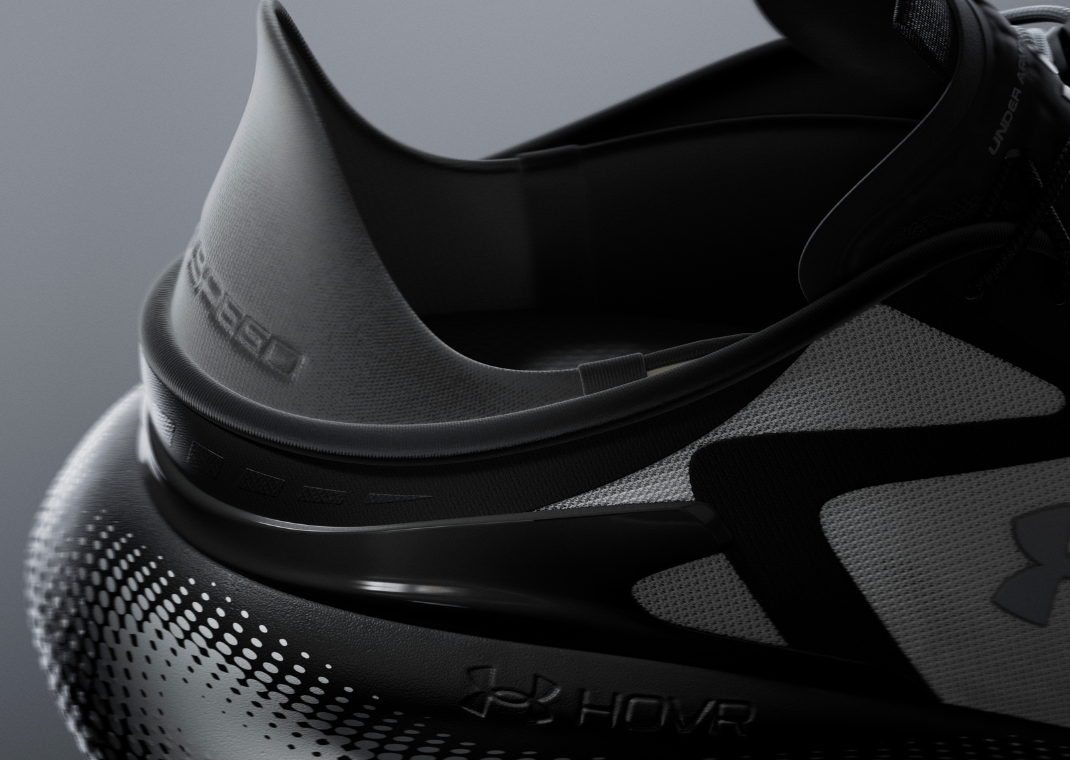 Under Armour ECHO Black White Heel Detail
