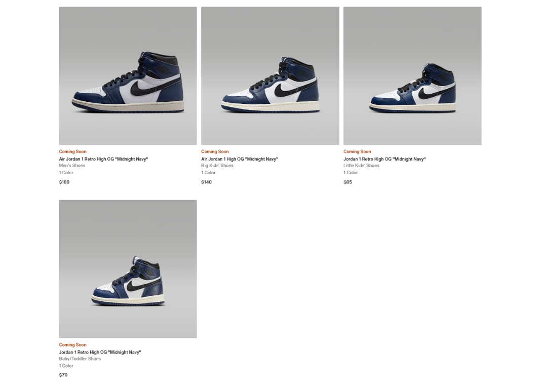 Air Jordan 1 Retro High OG Midnight Navy Nike Page