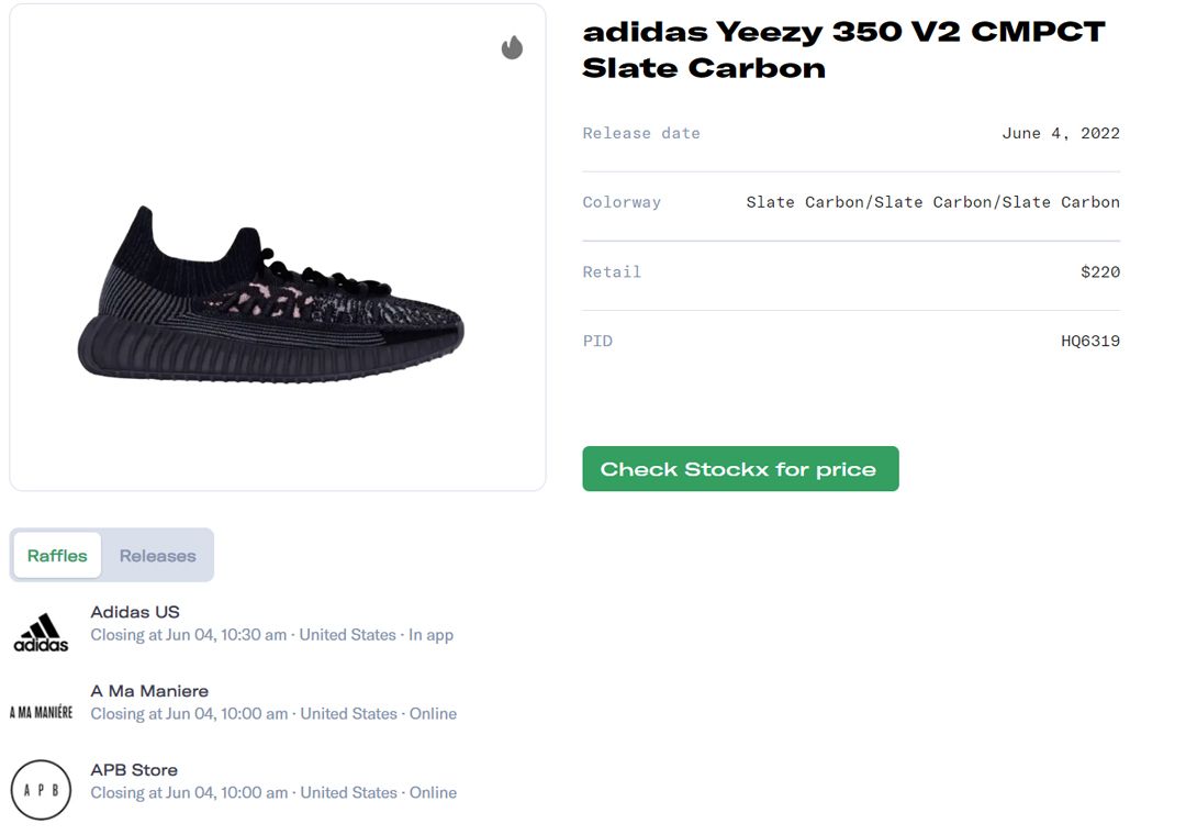 Where To Buy The adidas Yeezy 350 V2 CMPCT Slate Carbon