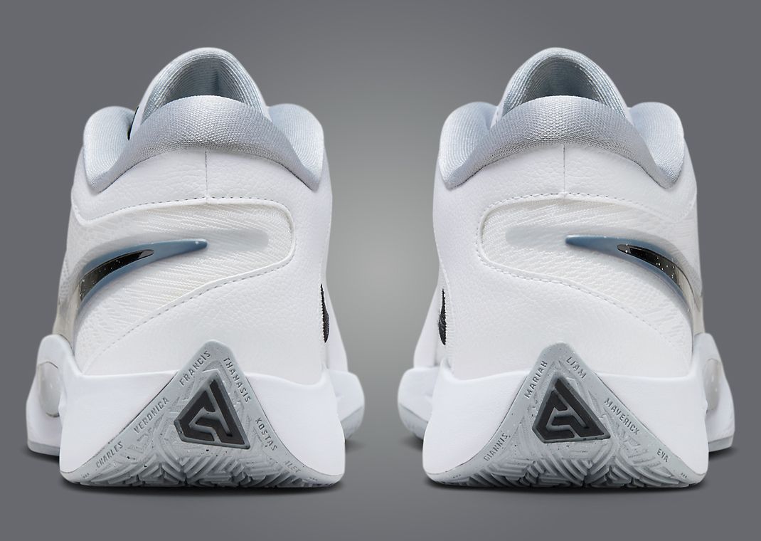 Nike Giannis Freak 6 White Black Heel