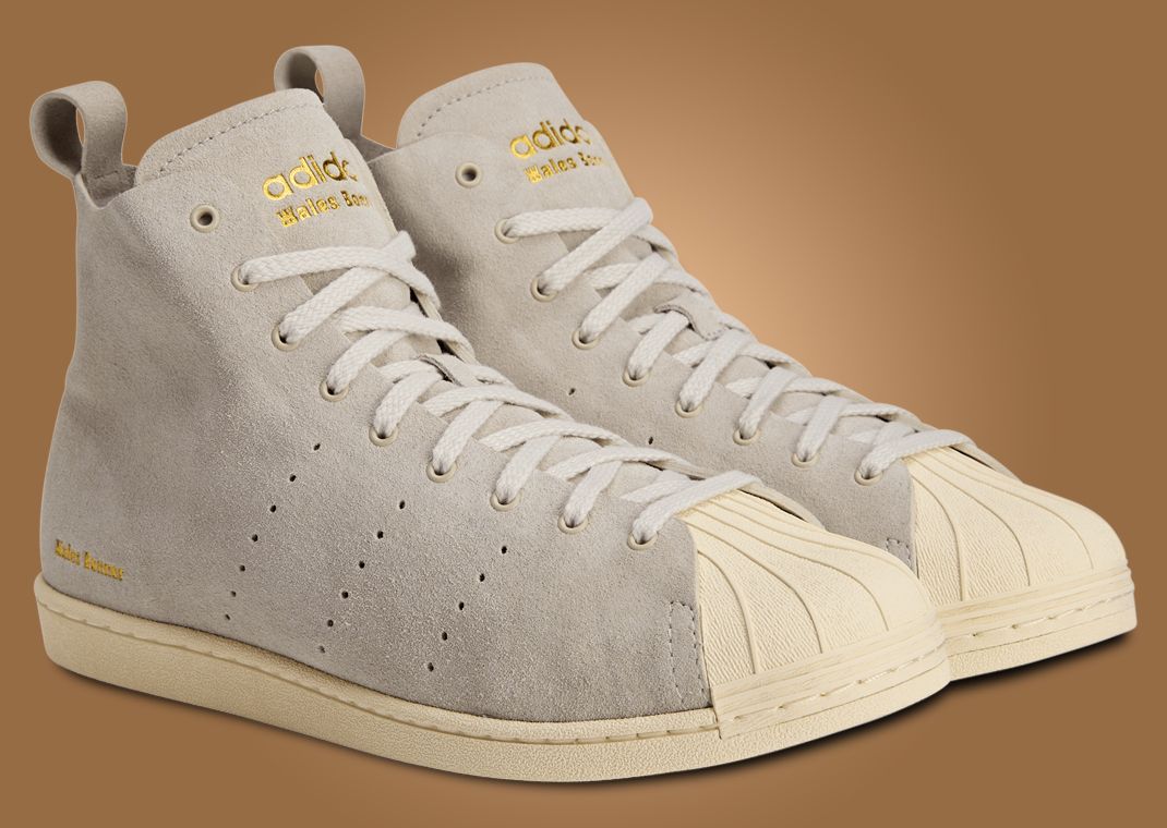 Wales Bonner x adidas Superstar Hi Mist Stone Angle