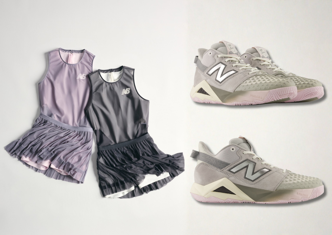 Coco Gauff's custom kit for Roland Garros (left) and her New Balance Coco CG2 (right)