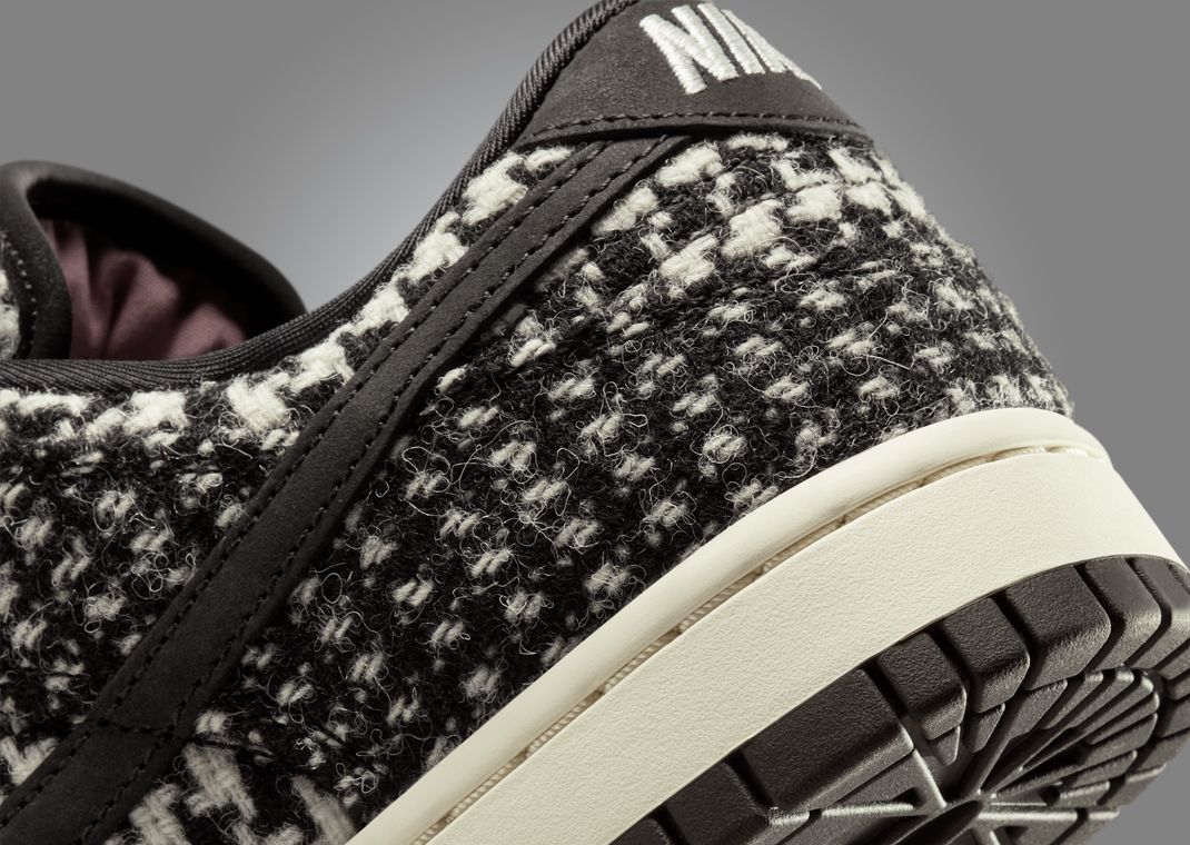Harris Tweed x Nike Dunk Low Black White (W) Heel Detail
