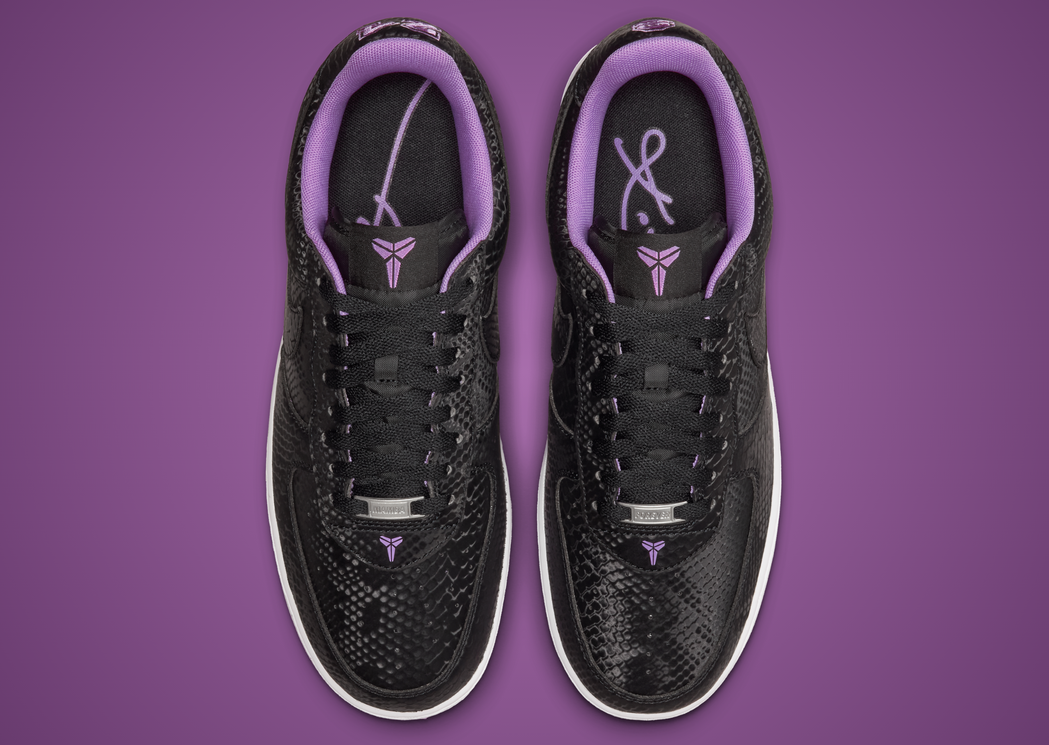 Nike Kobe Air Force 1 Low Black Purple Stardust above 