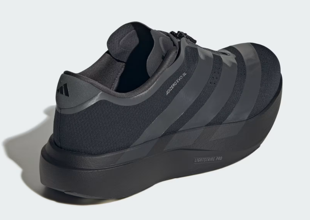 adidas Adizero Evo SL Zip Core Black - Heel Angle