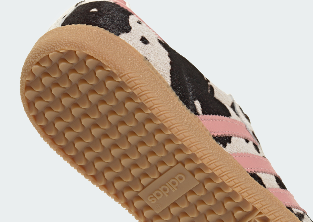adidas Samba Cow Print White Pink - Heel Detail
