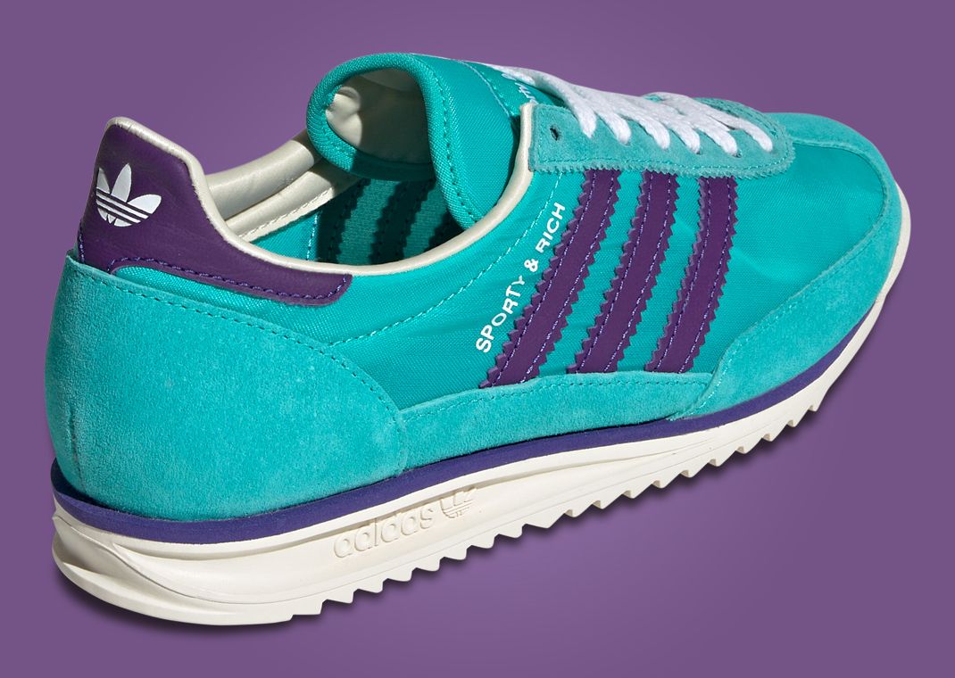 The Sporty & Rich x adidas SL72 Mint Rush Power Purple Releases