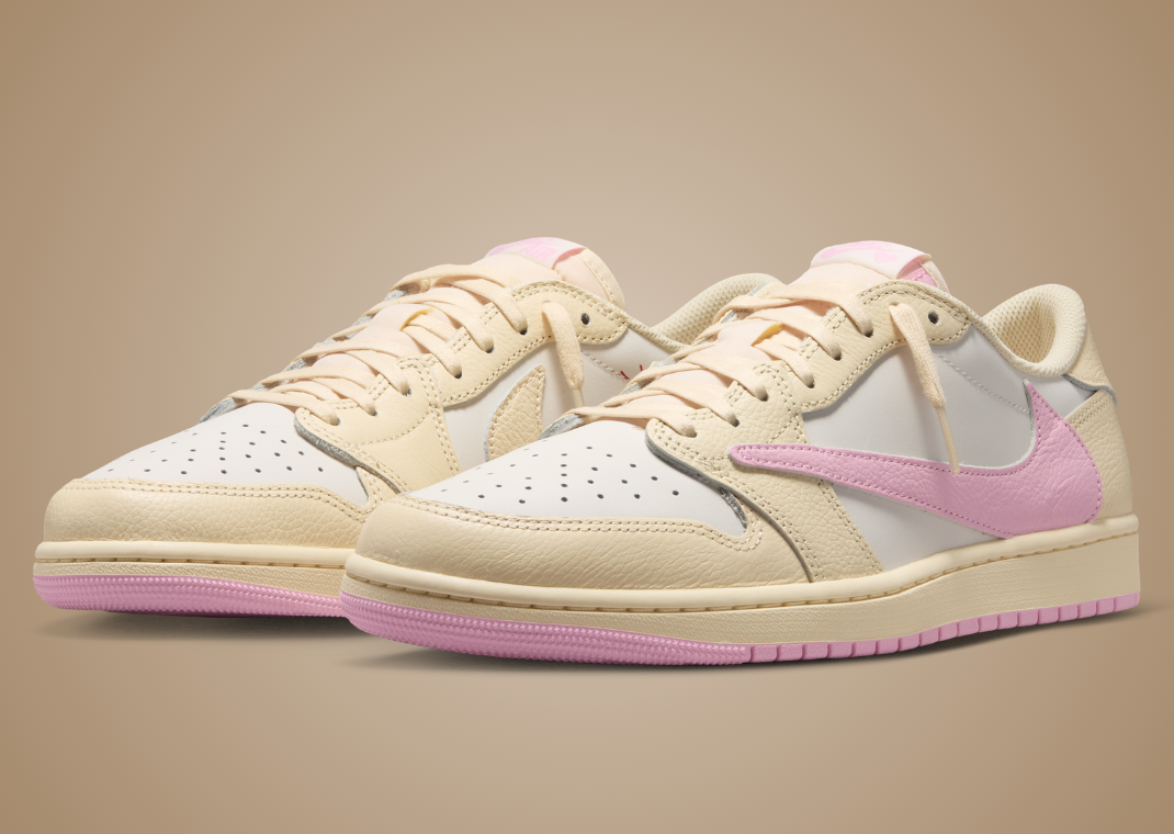 Travis Scott x Air Jordan 1 Muslin Shy Pink Angle