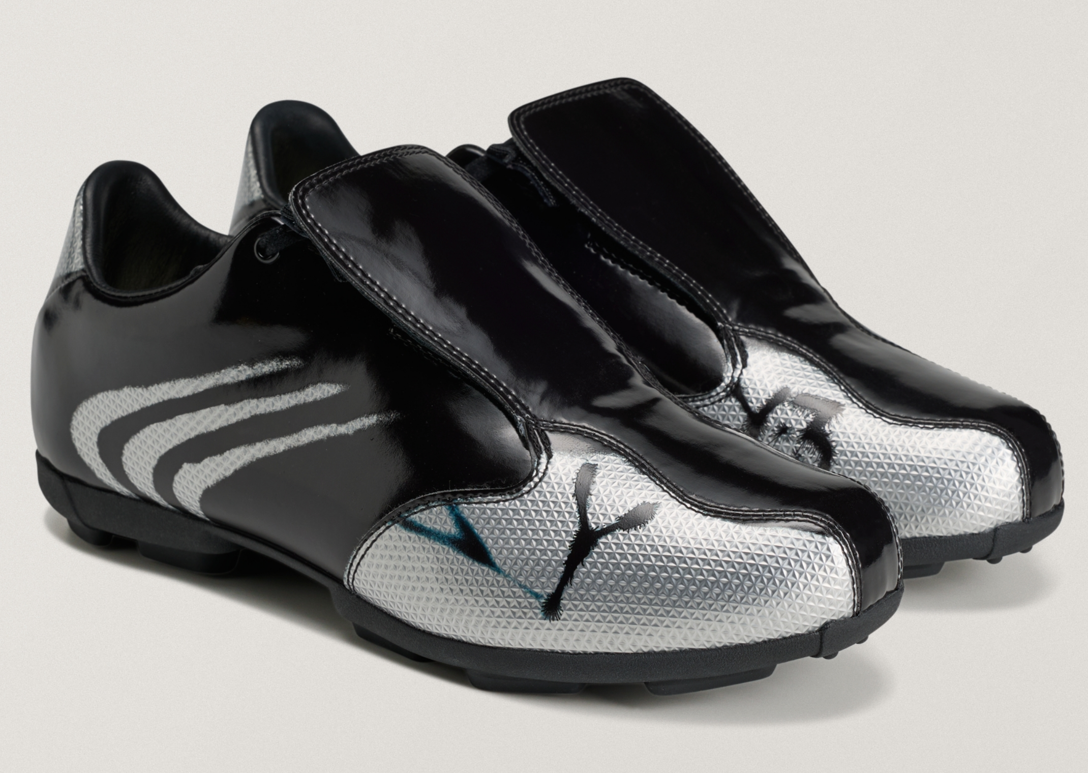 CHITO x adidas Y-3 F50+ Tunit Black Silver pair angle