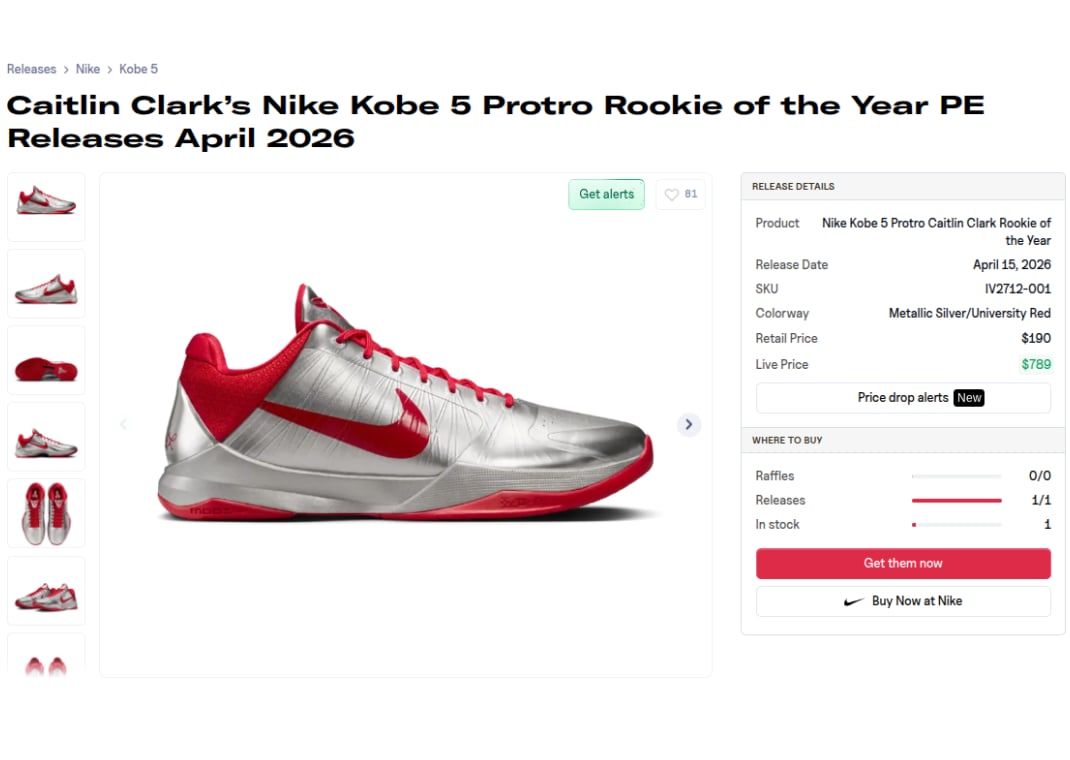 Nike Kobe 5 Protro Caitlin Clark Rookie of the Year PE