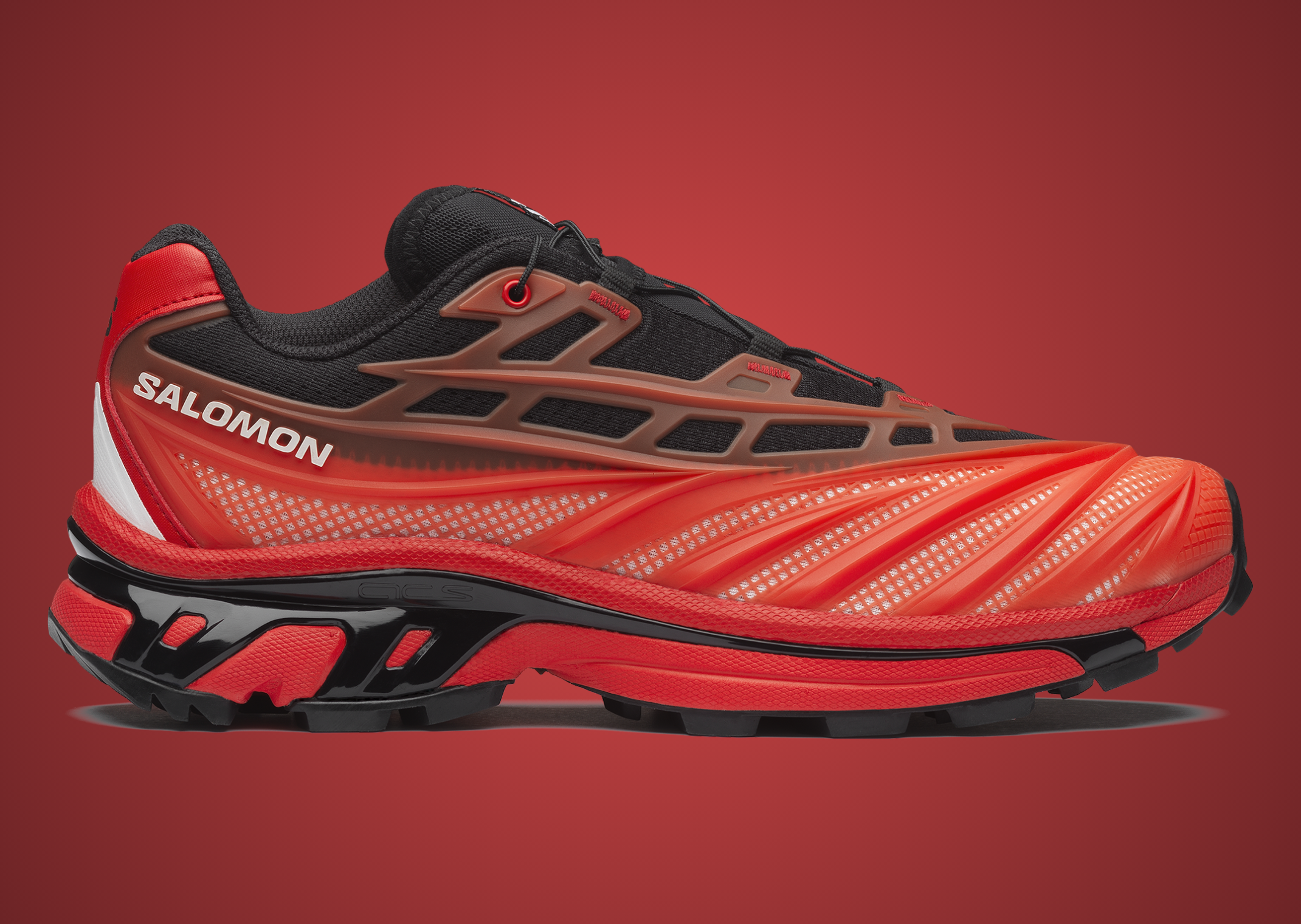 Salomon XT-Evo Black Fiery Red Lateral