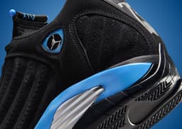 Air Jordan 14 Black University Blue Heel Detail