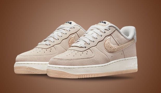 Fleecy Swooshes Decorate The Nike Air Force 1 Low SE Phantom