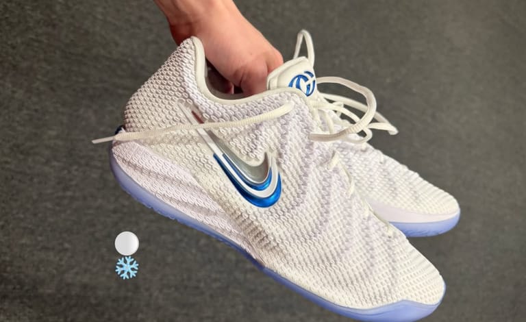 Caitlin Clark Gets Icy in White and Blue on a New Nike Caitlin 1