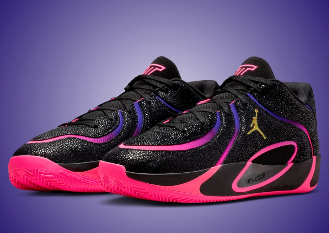 The Latest Jordan Tatum 4 is a Party of Pebbled Leather and Neon Pink