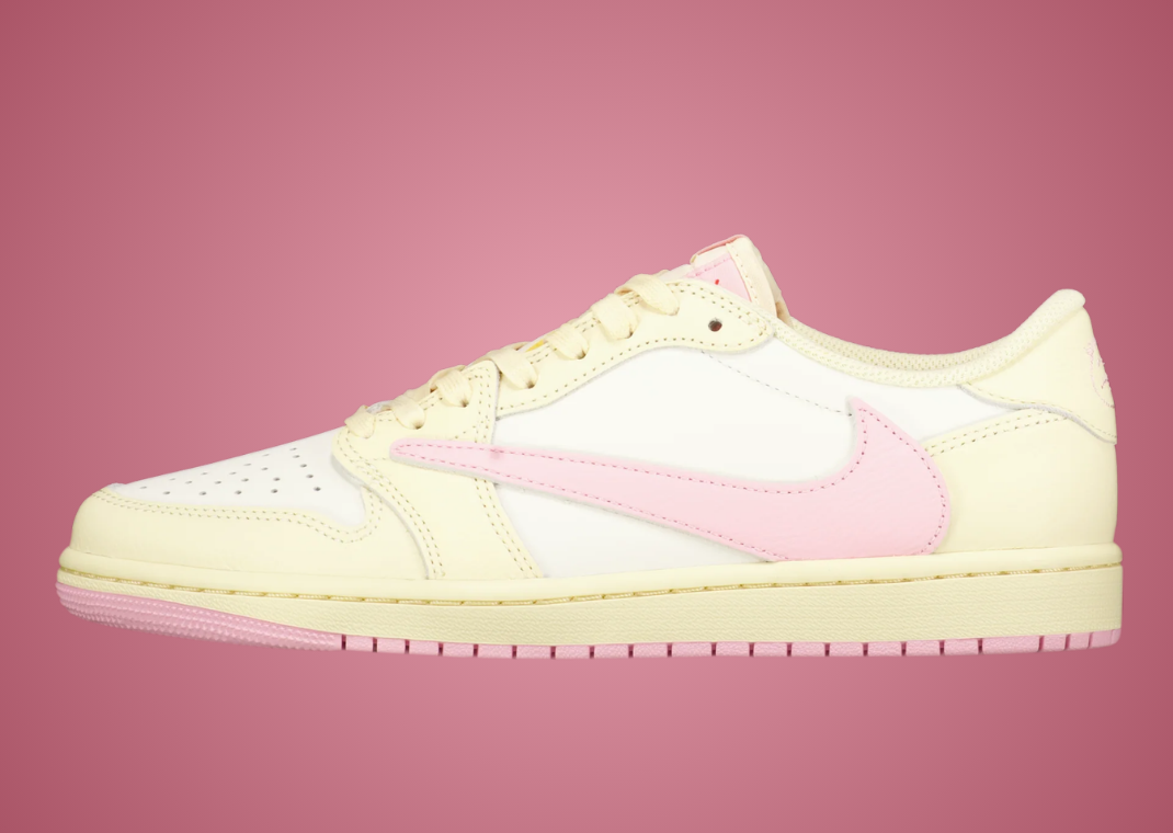 Air Jordan 1 Retro Low OG Travis Scott Muslin Shy Pink - Lateral