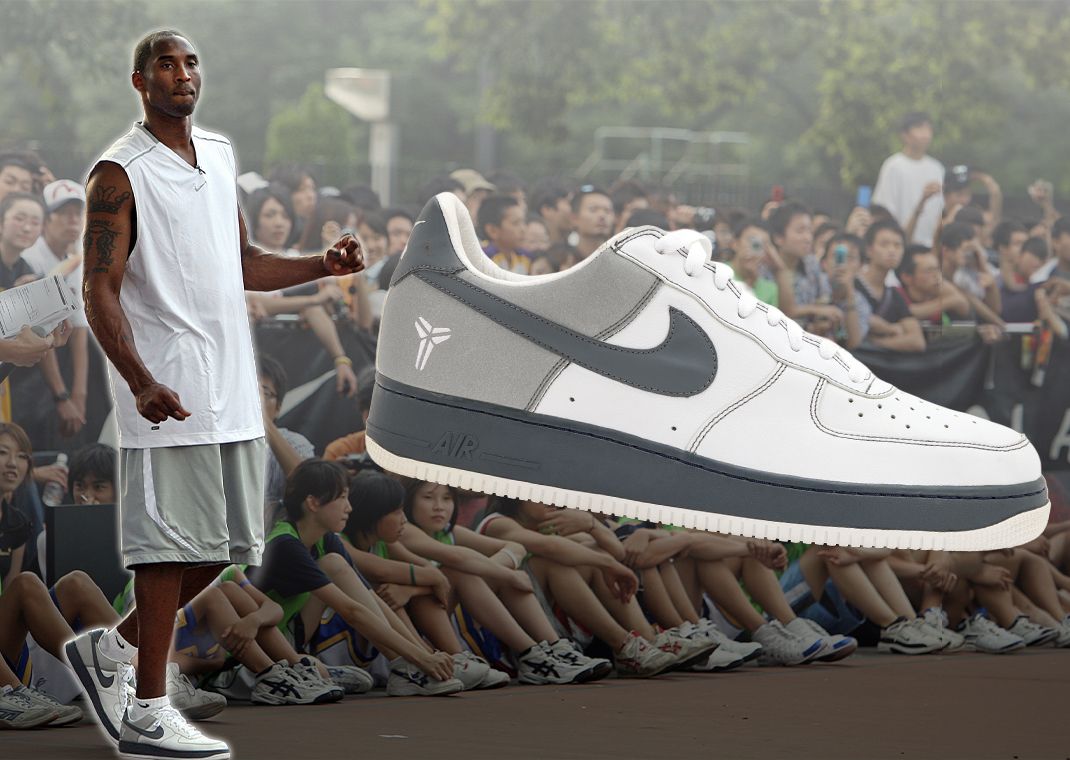 Kobe Bryant in a reflective Nike Air Force 1 Low PE