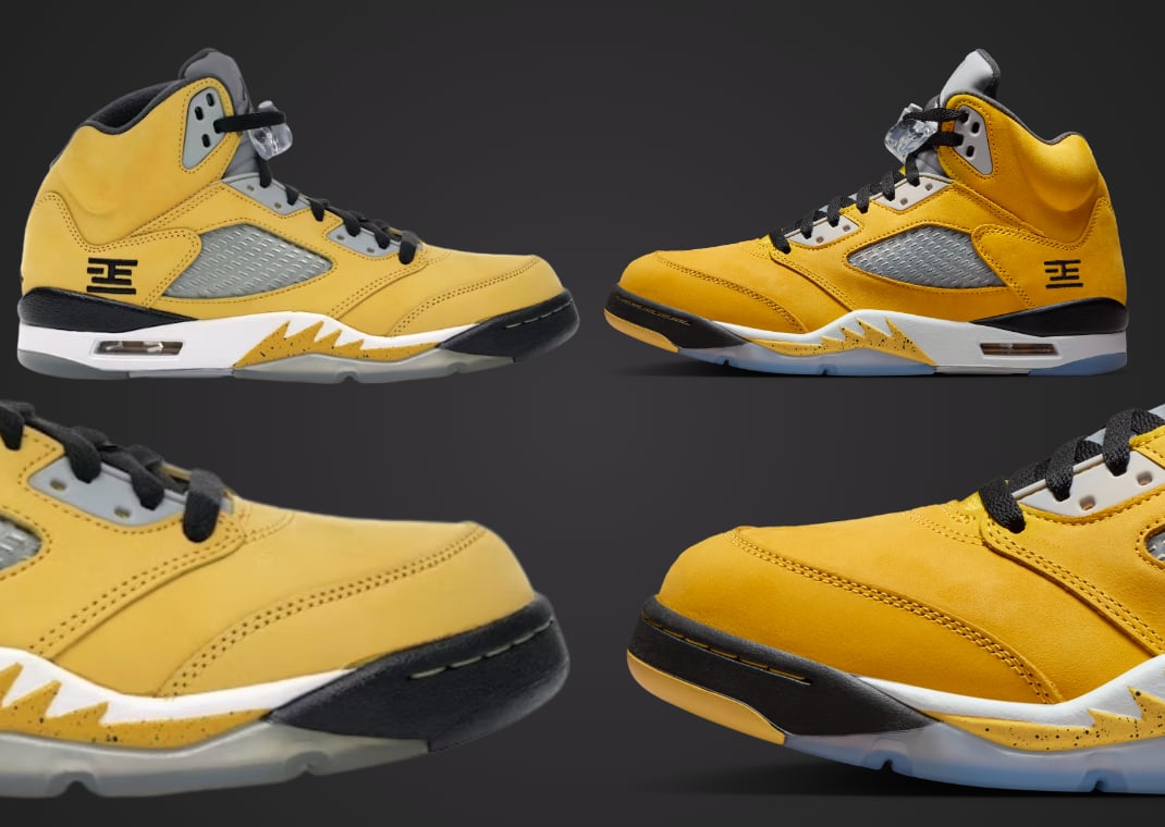 Air Jordan 5 Tokyo 23 (2011) (left) vs. Air Jordan 5 Tokyo 23 (2025) (right)