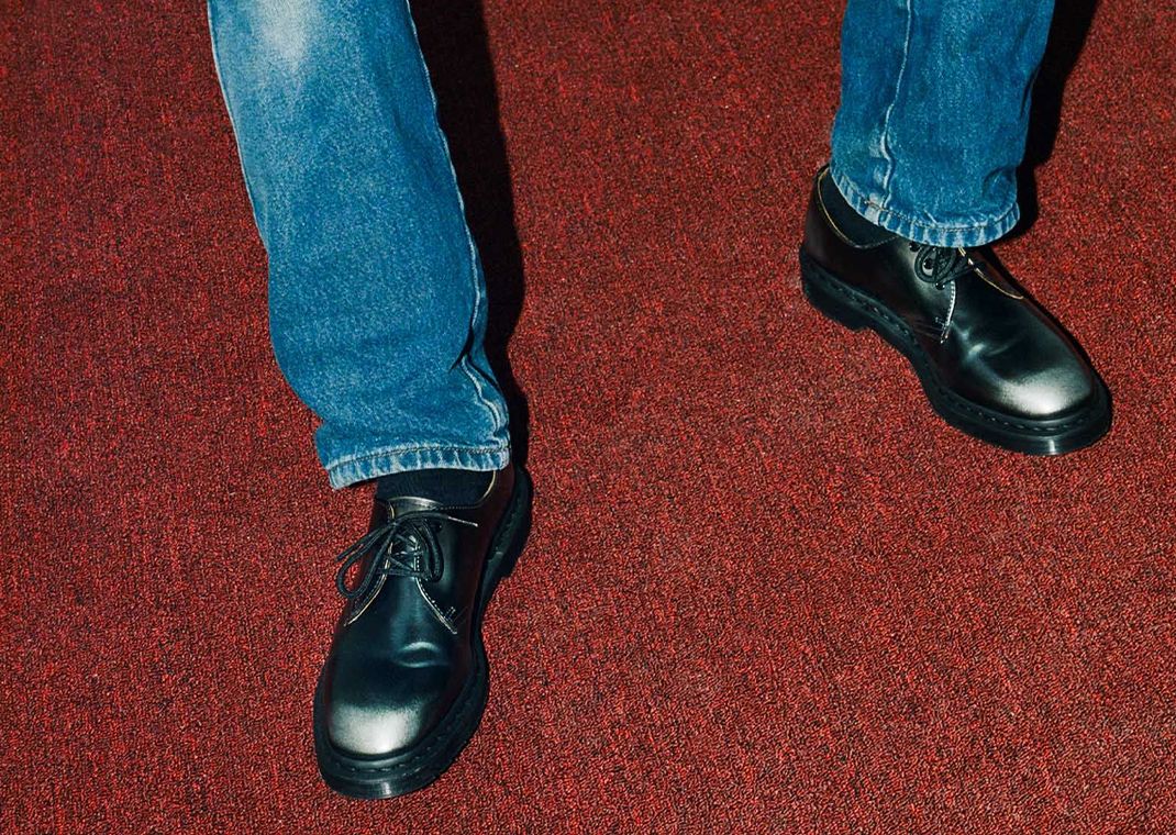 Supreme x Dr. Martens 1461 3-Eye Shoe Wear Away Black On-Foot