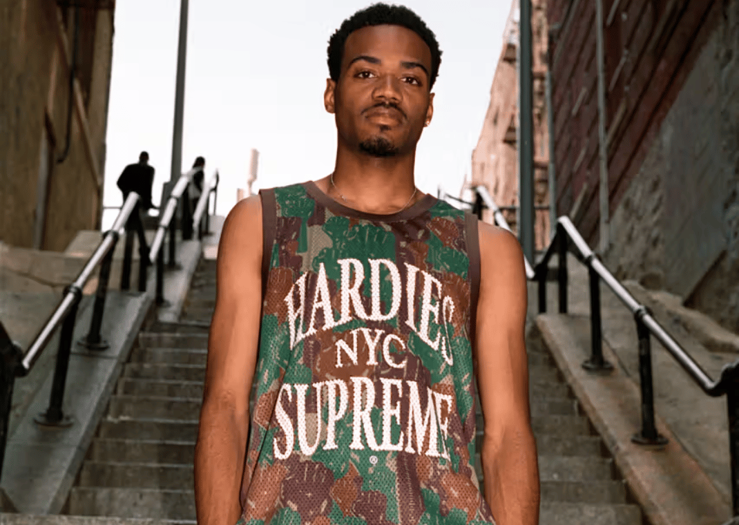 Jones in a photoshoot for Supreme in Spring 2023