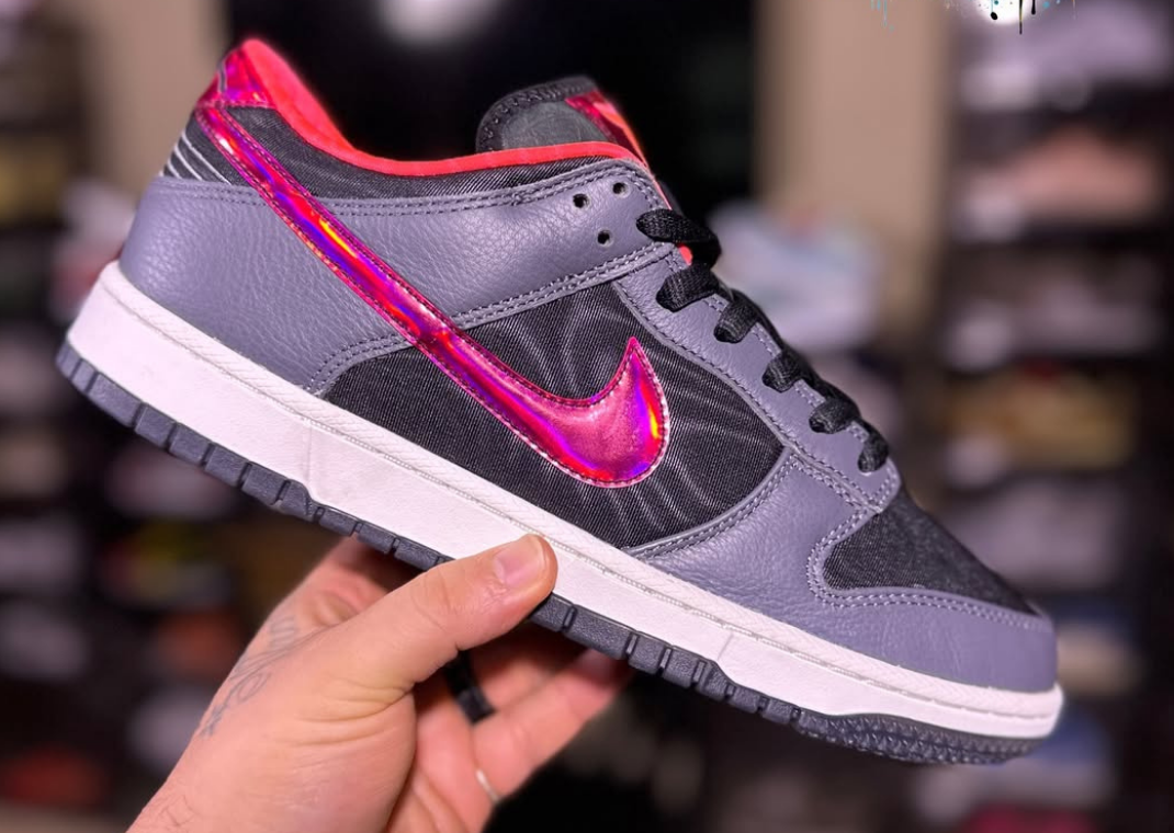 This Nike Kobe Dunk is a Mix of Grey Leather and Metallic Pink for 
