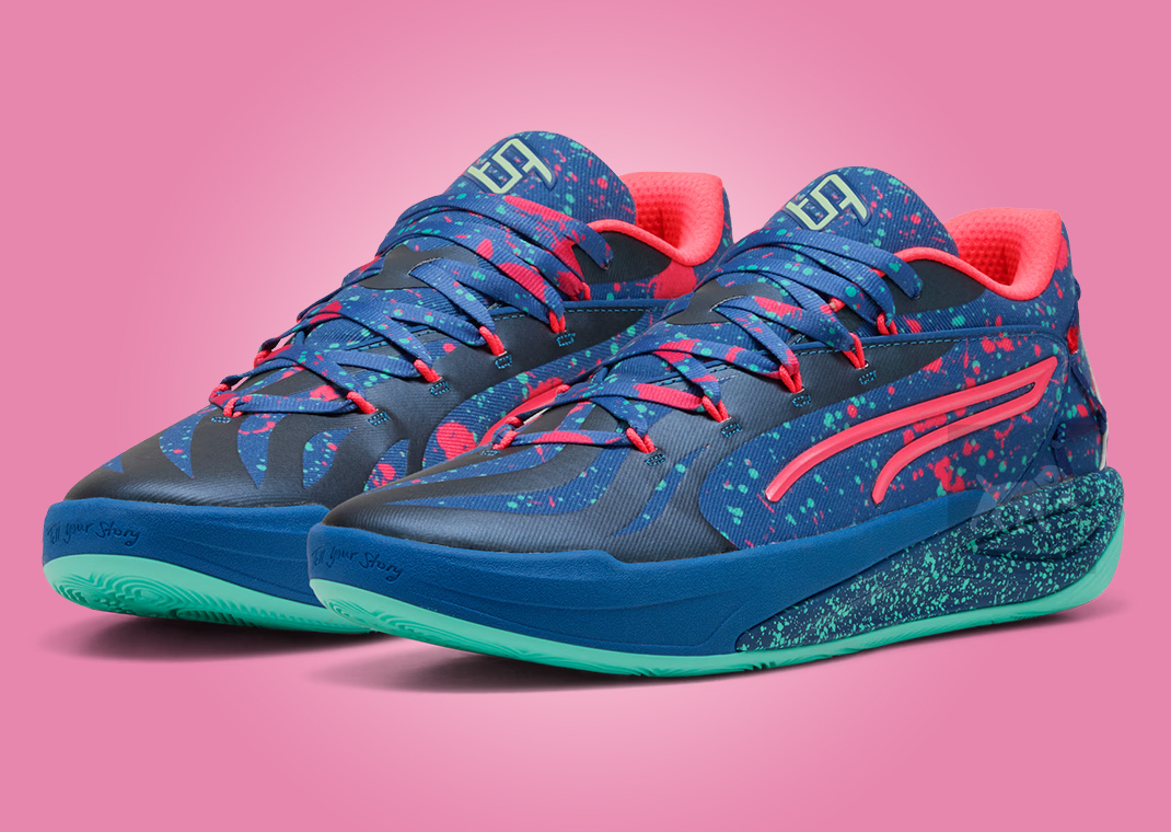 New Puma Stewie Sneaker Splatter Paint Angle