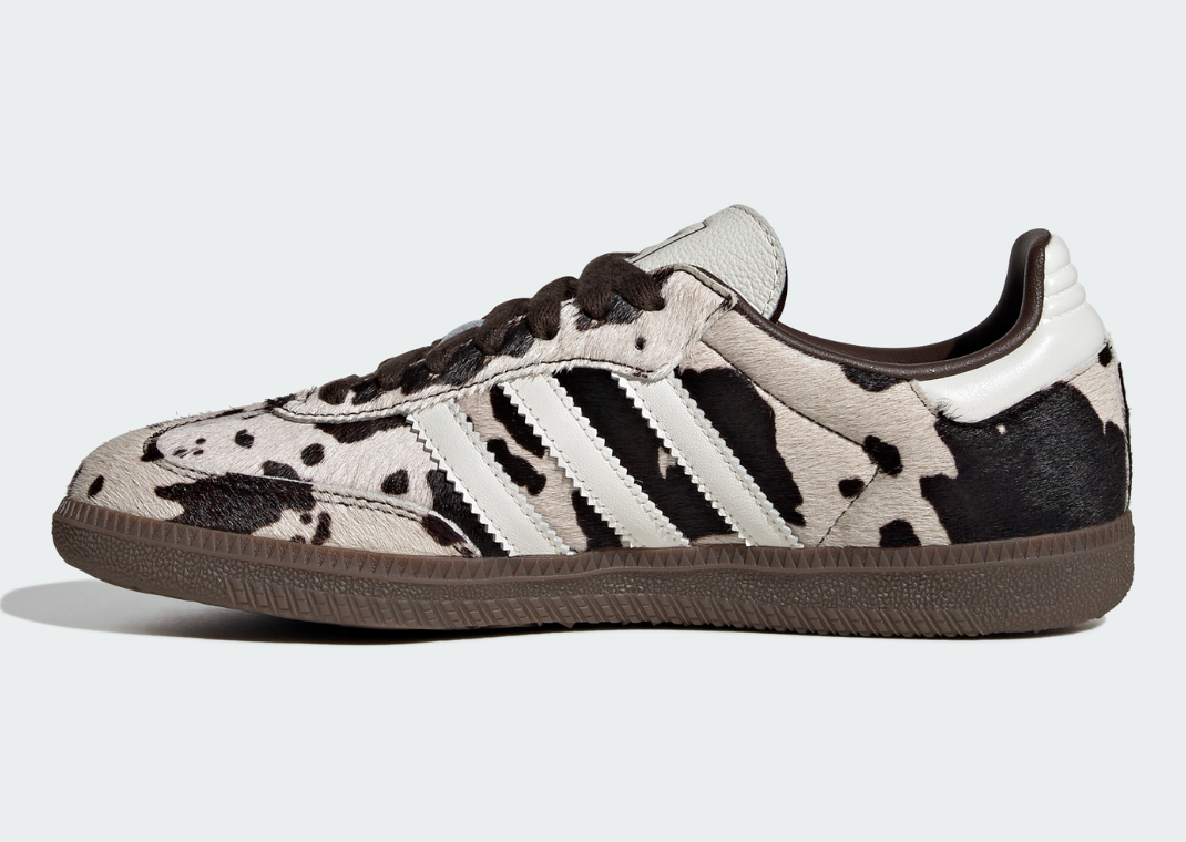 adidas Samba Cow Print White Black - Medial