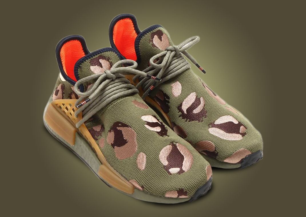 Pharrell Williams x adidas HU NMD Animal Print Olive