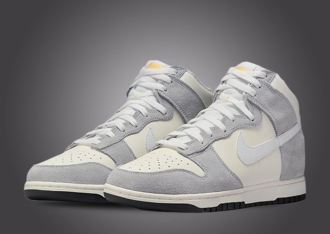 Nike Dunk High Grey Suede White