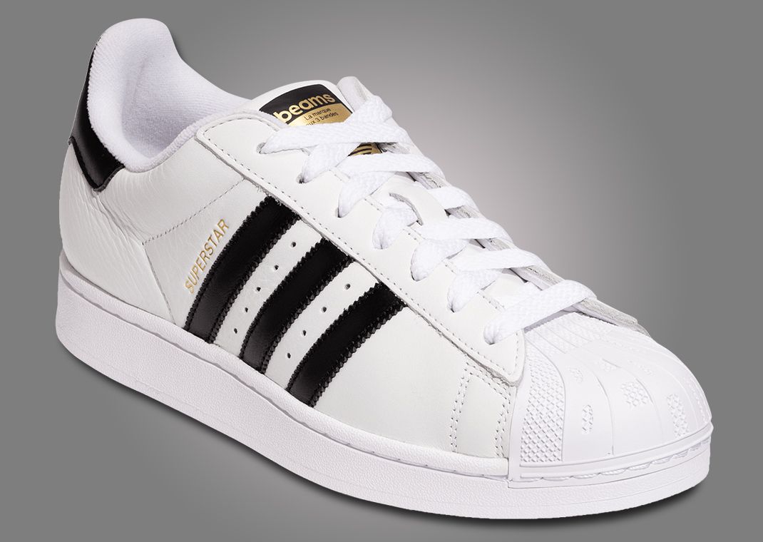 BEAMS x adidas Superstar White Black Angle