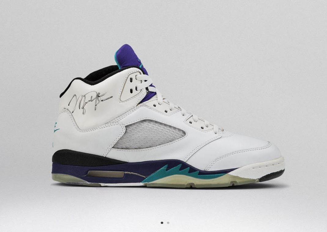 Air Jordan 5 Grape Signed By Michael Jordan (1990)